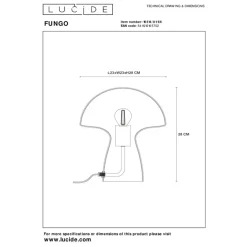 Lucide Tafellamp Fungo Roze - E27 - 28 cm hoog