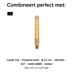Lucide Tafellamp Joanet Zwart - E27 - Ø 22 cm