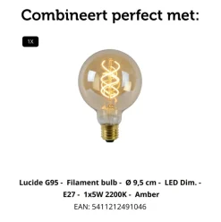 Lucide Tafellamp Marius Zwart - E27 - 33 cm hoog