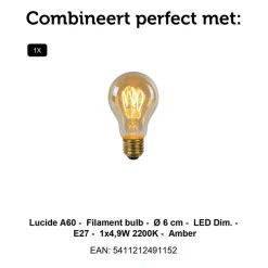 Lucide Tafellamp Spencer Grijs - E27 - Ø 30 cm