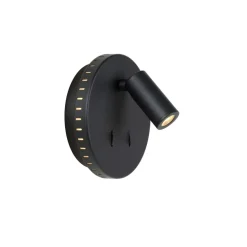 Lucide Wandlamp Bentjer Zwart - LED - Ø 14 cm