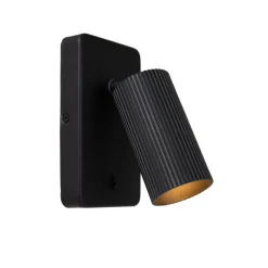 Lucide Wandlamp Clubs Zwart - GU10 - 16 cm hoog