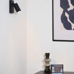 Lucide Wandlamp Clubs Zwart - GU10 - 16 cm hoog