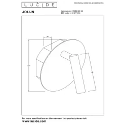 Lucide Wandlamp Jolijn Zwart - LED - Ø 11 cm