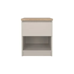 Nachtkastje Luna Taupe / Eiken - 41x50x40 cm