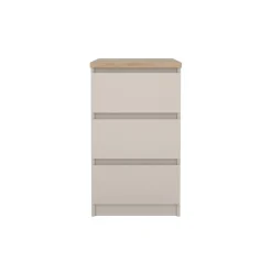 Nachtkastje Luna Taupe / Eiken - 41x71x50 cm