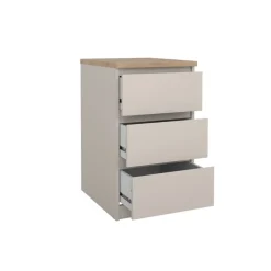 Nachtkastje Luna Taupe / Eiken - 41x71x50 cm