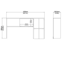 Opzetkast Boston Eiken / Zwart - 123x65x24 cm