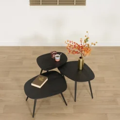 Salontafel Comporta Zwart - set 3 stuks
