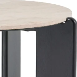 Salontafel Mosly Beige / Zwart - Ø 80 cm
