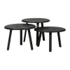 Salontafel Reims Zwart - set 3 stuks
