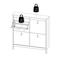 Schoenenkast Dallas Wit - 103x103x25 cm
