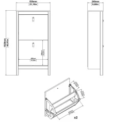 Schoenenkast Dallas Wit - 54x103x25 cm