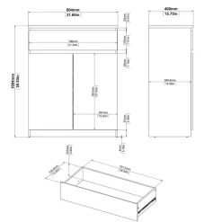 Schoenenkast Luna Eiken - 81x101x40 cm
