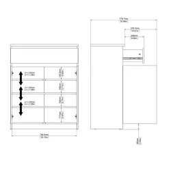 Schoenenkast Luna Hoogglans Wit - 81x101x40 cm
