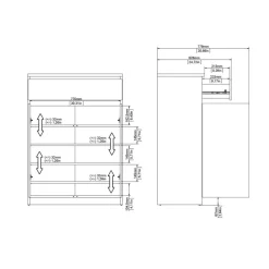 Schoenenkast Luna Wit - 81x112x40 cm