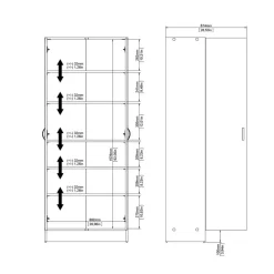 Schoenenkast Miami Naturel - 69x170x35 cm