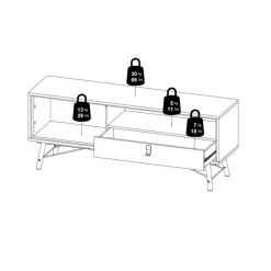 TV-meubel Denver Eiken - 150x60x40 cm