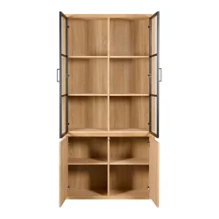Vitrinekast Chester Naturel - 105x214x40 cm
