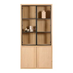 Vitrinekast Chester Naturel - 105x214x40 cm