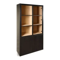 Vitrinekast Chester Zwart - 105x214x40 cm