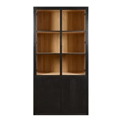 Vitrinekast Chester Zwart - 105x214x40 cm
