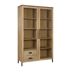 Vitrinekast Culemborg Naturel - 121x200x45 cm