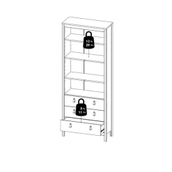 Vitrinekast Dallas Wit - 79x199x33 cm