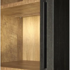 Vitrinekast Zwanenburg Zwart - 125x212x48 cm