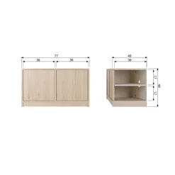 vtwonen Onderkast Modulair Naturel - 77x44x40 cm