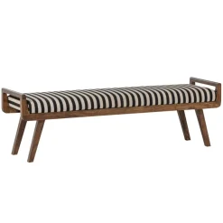WOOOD Bank Valo Zwart / Wit - 157x43 cm