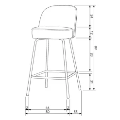 WOOOD Barkruk Vogue Zwart - 65 cm
