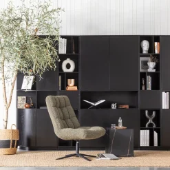 WOOOD Draaifauteuil Job Groen
