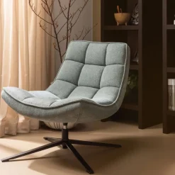WOOOD Draaifauteuil Maudi Blauw
