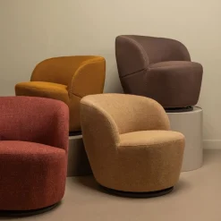WOOOD Draaifauteuil Serra Curry