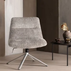 WOOOD Draaifauteuil Soren Grijs