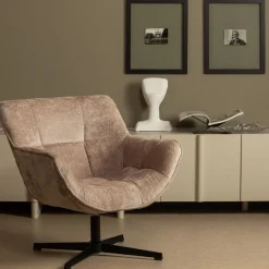 WOOOD Draaifauteuil Wibo Taupe