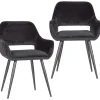 WOOOD Eetkamerstoel Jelle Zwart - set 2 stuks