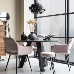 WOOOD Eettafel Rhonda Zwart - Ø 129 cm