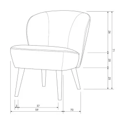 WOOOD Fauteuil Sara Roze