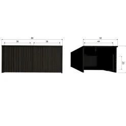WOOOD Kistbank New Gravure Zwart - 88x50x40 cm