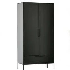 WOOOD Kledingkast Adam Zwart - 100x200x53 cm