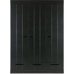 WOOOD Kledingkast Connect Zwart - 140x195x53 cm