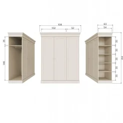 WOOOD Kledingkast Olivia Dust - 171x212x63 cm