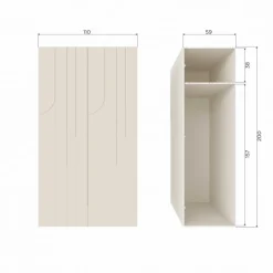 WOOOD Kledingkast Rain Dust - 110x200x57 cm