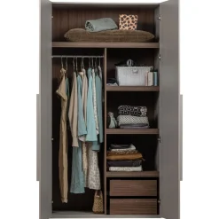 WOOOD Kledingkast Rens Grijs - 110x210x58 cm