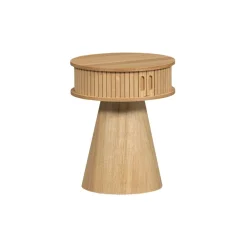 WOOOD Nachtkastje Karri Naturel - Ø 38 cm