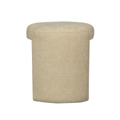 WOOOD Poef Charlie Beige - Ø 45 cm