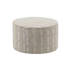 WOOOD Poef Sarli Naturel / Beige - Ø 60 cm