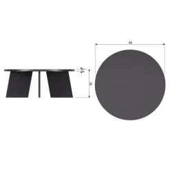 WOOOD Salontafel Fries Zwart - Ø 90 cm